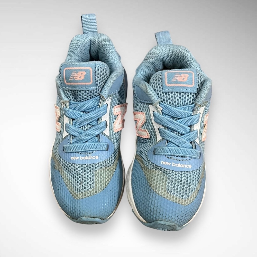 NEW BALANCE Infant Toddler Blue‎ White Pink Sneakers Size 6.5 - Picture 3 of 7